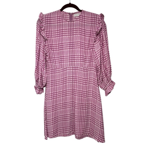 Faithful The Brand Edwina Djerra Pink Check Plaid A Line Mini Dress Women’s 4 - Picture 8 of 16